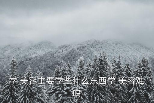学 美容主要学些什么东西学 美容难吗