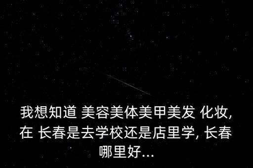 我想知道 美容美体美甲美发 化妆,在 长春是去学校还是店里学, 长春哪里好...