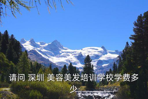 请问 深圳 美容美发培训学校学费多少